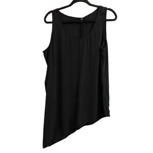 Eileen Fisher Asymmetrical Washable Silk Blouse size M oversized minimalist natu